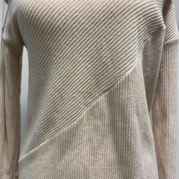 GAP Off-Shoulder Cream Ribbed Sweater -S - Picture 4 of 7
